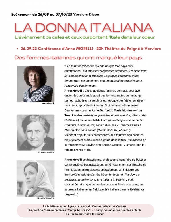 Conférence de Madame Anne Morelli